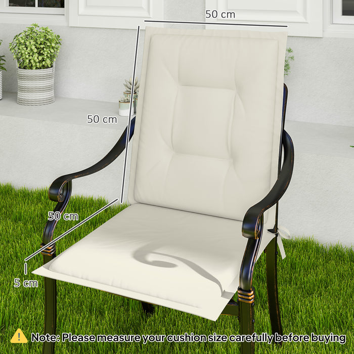 Outsunny Set of Four Padded Garden Seat Cushions - White