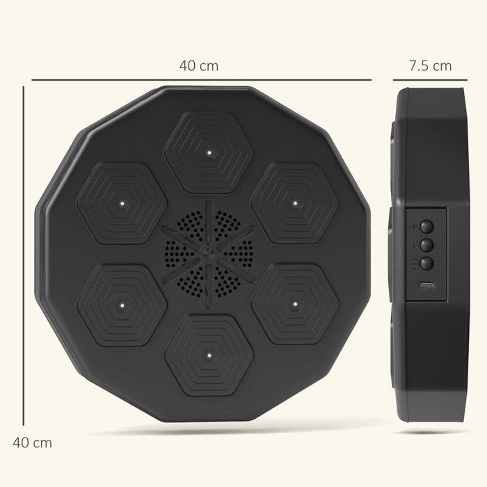 Punch Pro AudioBox - Wall-Mounted Beat Boxing Machine with Bluetooth & LED Lights - Perfect for Rhythmic Boxing Workouts