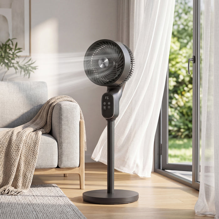 HOMCOM 20 dB Silent Standing Fan for Bedroom, 39in Pedestal Fan with Remote, Oscillating, 8 Speeds, Adjustable Height, Black