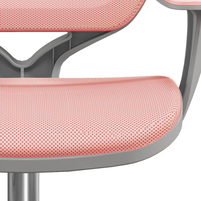 Vinsetto Office Chair, Breathable Mesh Swivel Desk Chair with Adjustable Height and  360° Swivel Security Wheels for Home Office, Study, Pink