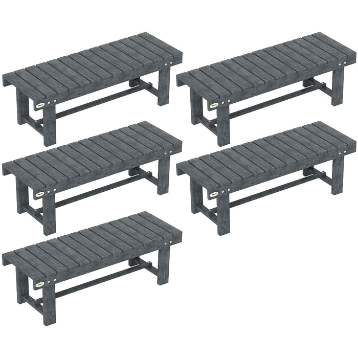 Outsunny 2-Seater Garden Wooden Bench, Grey
