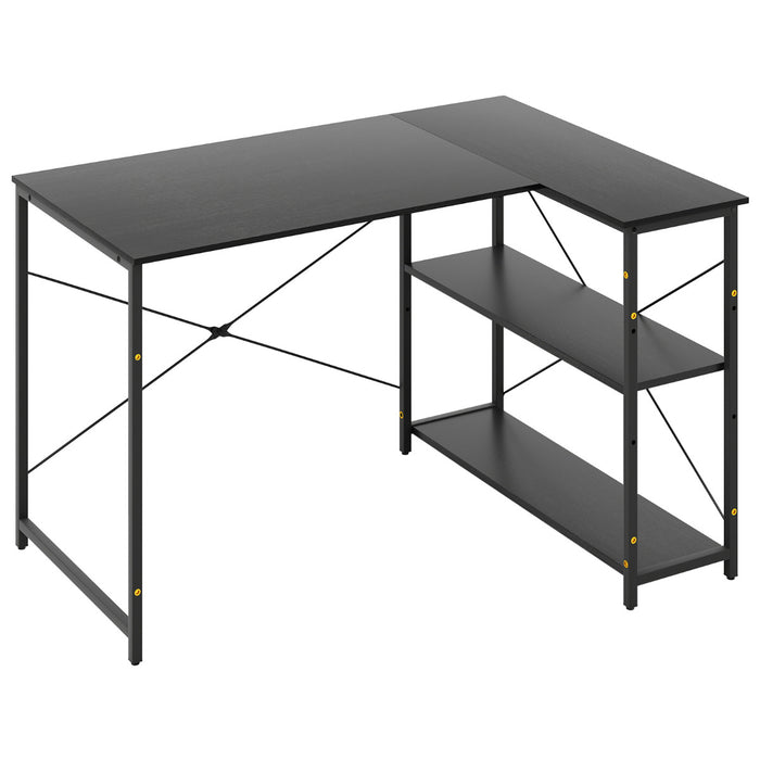 L-shaped Computer Desk Reversible Corner Desk with Adjustable Shelf-