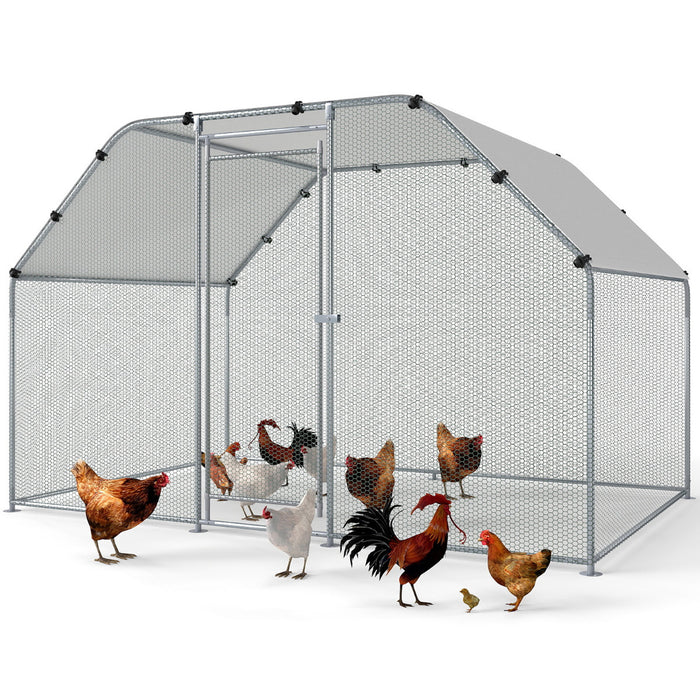 Large Metal Chicken Coop for 10-20 Chickens Chicken Run with Waterproof Cover
