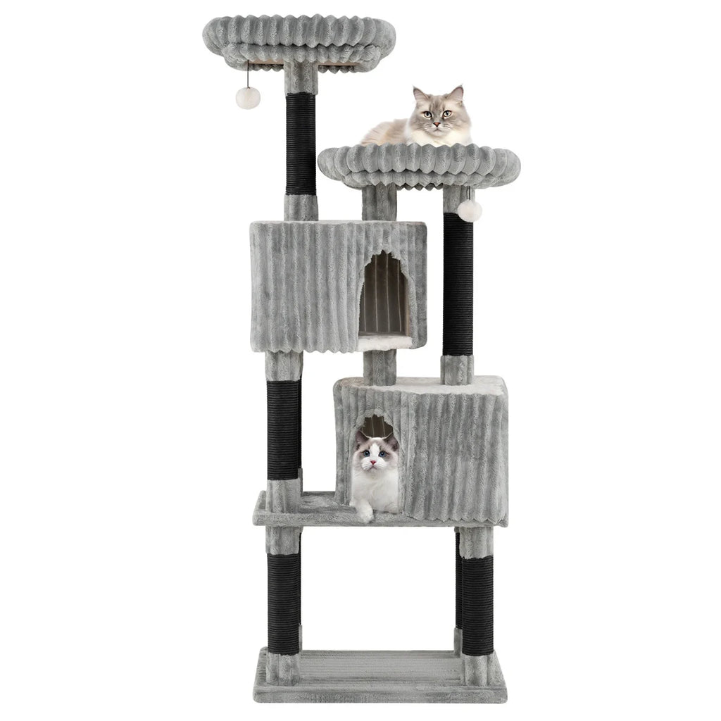 156 cm Large Multi-level Cat Tree with 2 Condos-