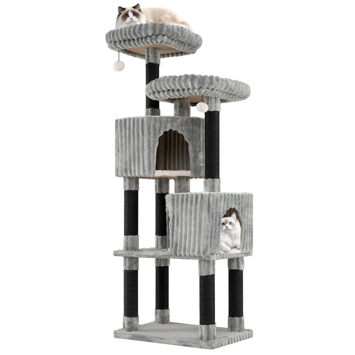156 cm Large Multi-level Cat Tree with 2 Condos-