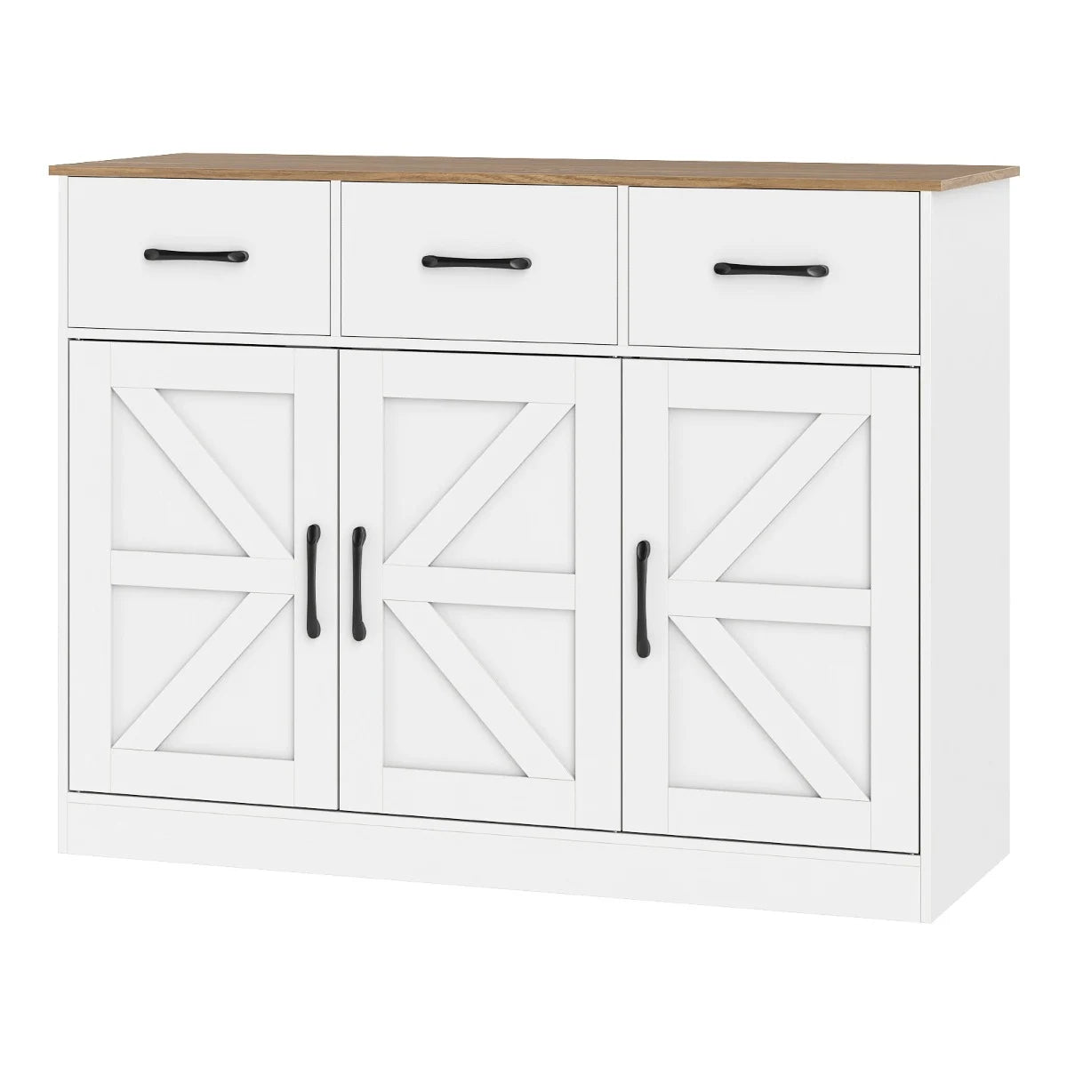 108cm Large Sideboard Storage Cabinet with Adjustable Shelves and Doors-White