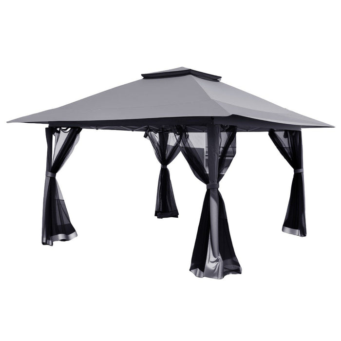 Foldable Canopy Tent with Mesh Netting and Double Roof -