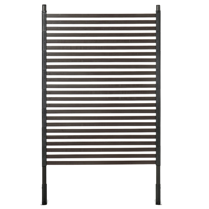 Outsunny Garden Fence with 2 Standing Ways for Hard & Soft Ground, Decorative Outdoor Divider, Animal Barrier Fence, Brown