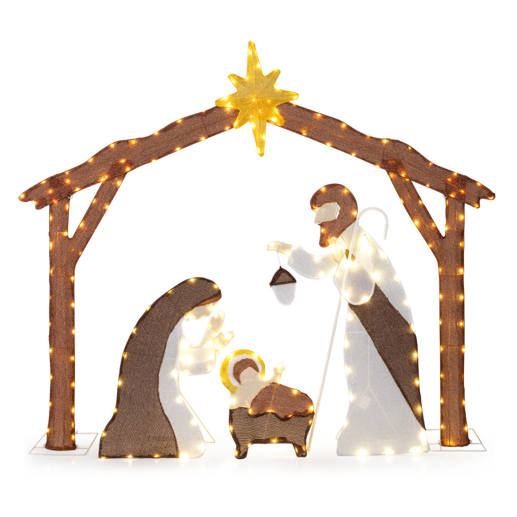 Lighted Outdoor Christmas Decoration Nativity Scene with LED Lights