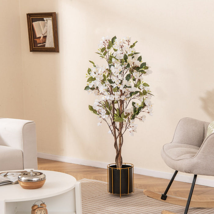 120 CM Tall Artificial Bougainvillea Tree with Blooming Flowers-