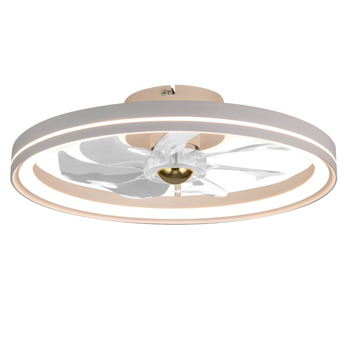 Low Profile Flush Mount Fan with Light for Bedroom-