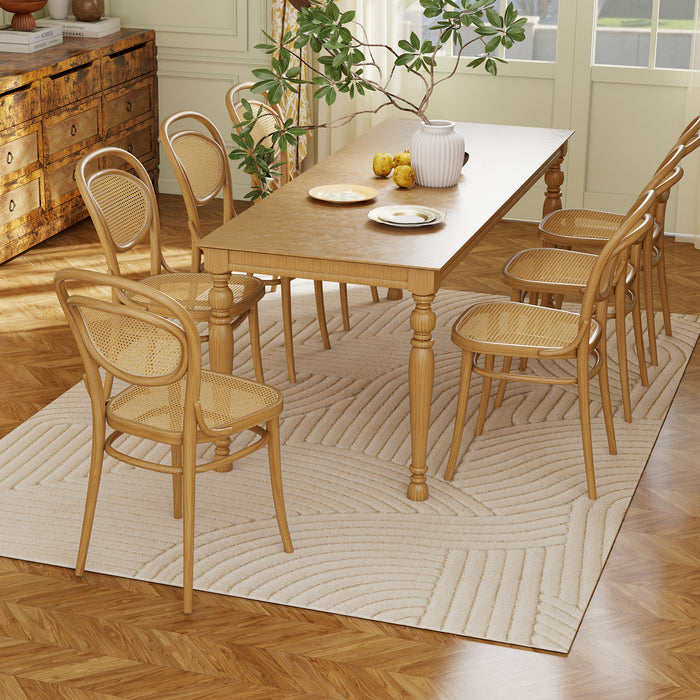 HOMCOM Modern Geometric Rug, Thick & Plush, Non-Slip, 230 x 160 cm – Cream, Living Room/Bedroom/Office