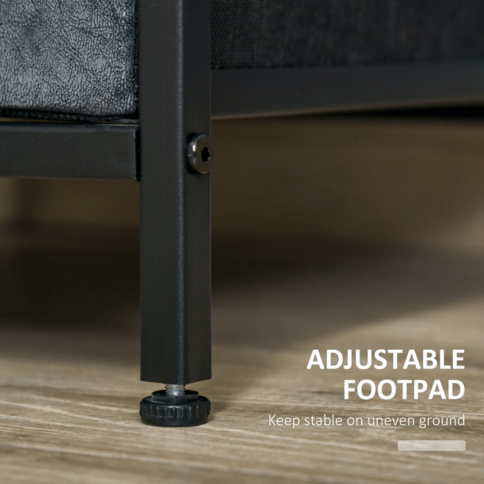 HOMCOM Set of 2 Bedside Table, Nightstand with Non-Woven Fabric Drawer, Side Table, End Table for Living room, Bedroom, Rustic Brown | Aosom UK