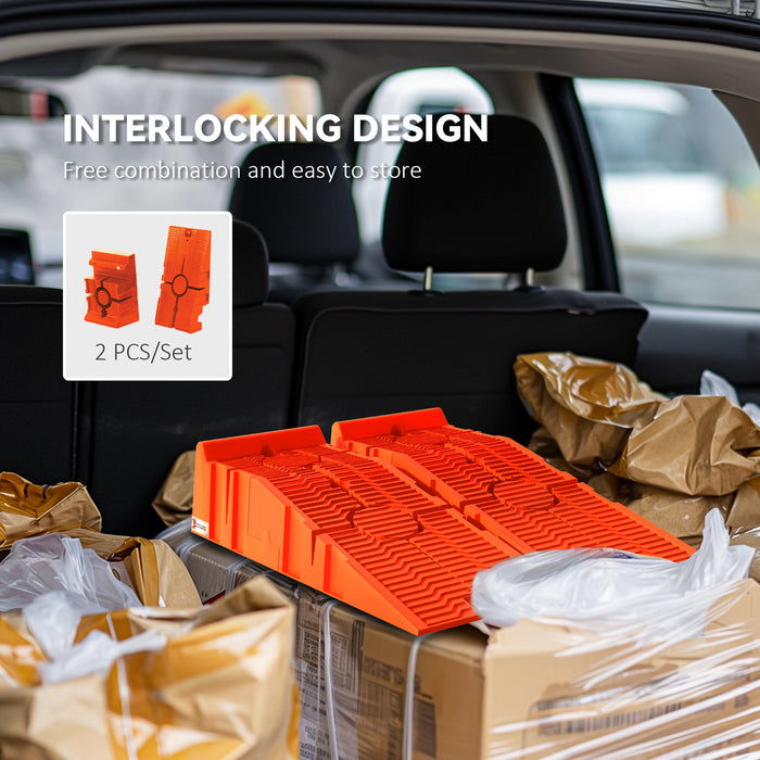 Heavy Duty 5 Ton Plastic Car Service Ramps - Garage and Workshop Lifting Aid, Portable Automotive Ramps - Ideal for Vehicle Maintenance and Repairs