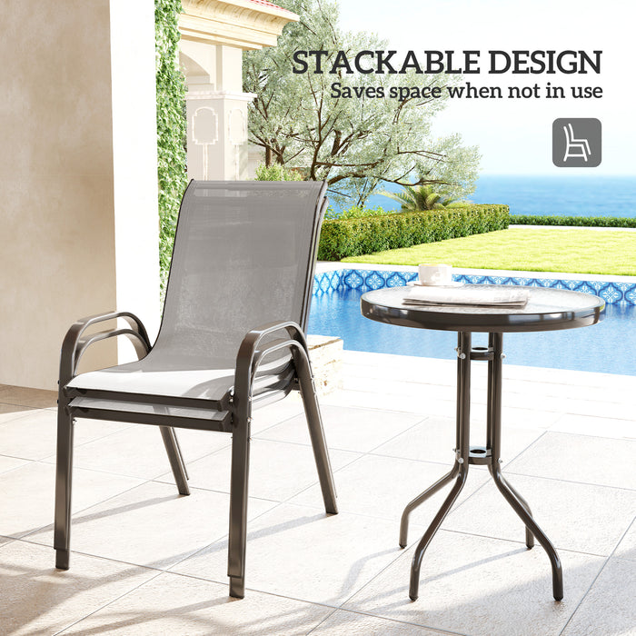 Outsunny Three-Piece Outdoor Garden Set - Light Grey