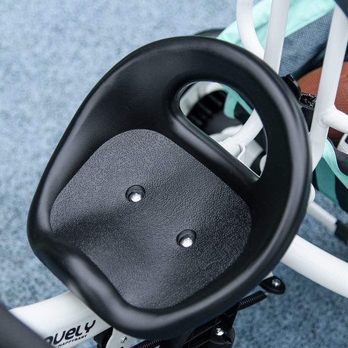 Green 6-in-1 Kids Trike Push Bike - Adjustable Handle, Sun Canopy, Secure 5-Point Harness, Ample Storage, Footrest, Rear Brake - Perfect for Toddlers Ages 1-5 Years