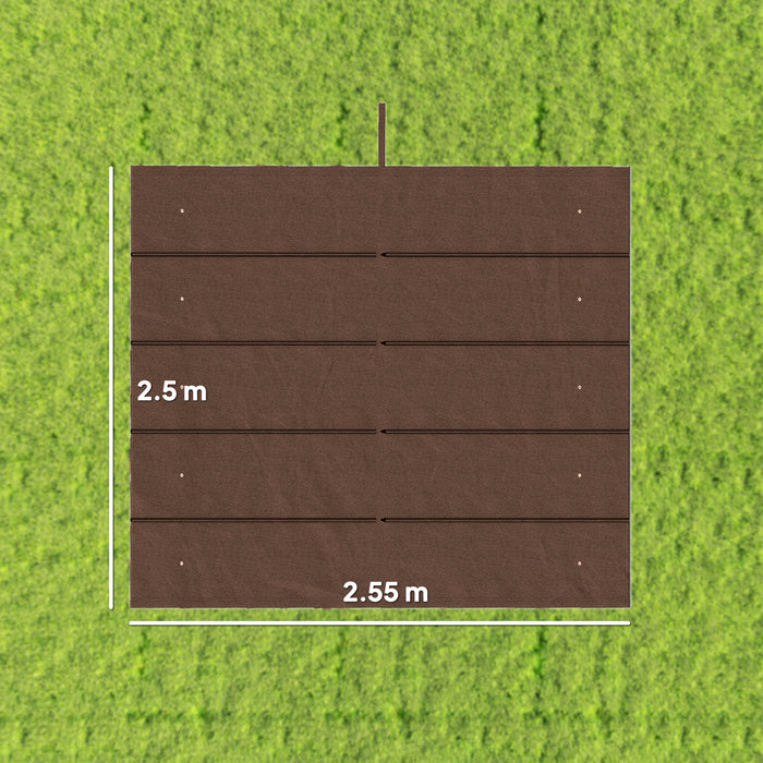 Outsunny Retractable Pergola Cover, 2.55 x 2.5 m Replacement Canopy Fabric for 3 x 3 m Frame, Roof Top Only, Brown