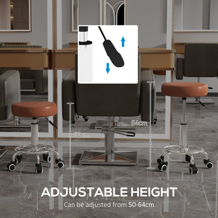 PU Leather Rolling Stool - Height Adjustable, Wheeled Chair for Salon, Spa & Massage - Comfortable Seating for Professionals