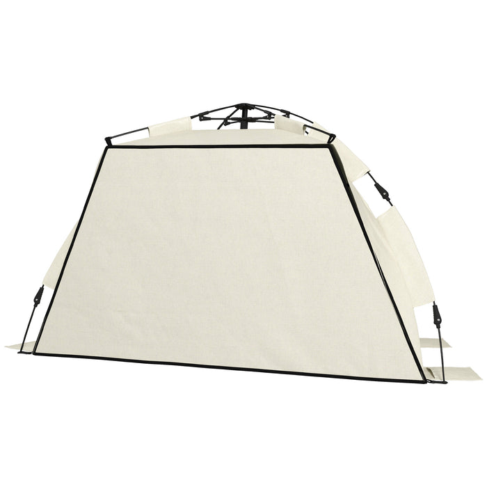 Pop-Up Beach Tent for 2-3 People - UPF 15+ Sun Protection, Extended Floor, Mesh Windows, Sandbag Anchors - Ideal for Sun Shelter and Outdoor Activities