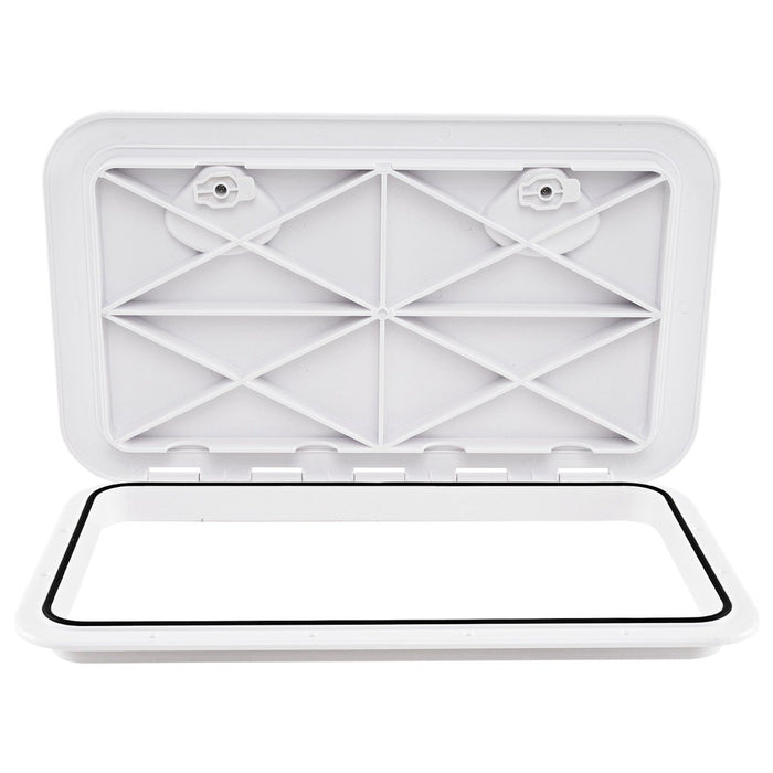 Marine Deck Access Hatch with 180° Lid Hinge and Non-Slip Surface-White