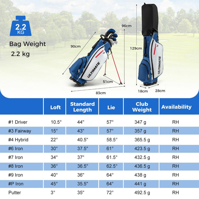 Men's Complete Golf Clubs Package Set 10 Pieces-