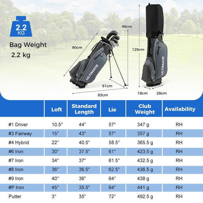 Men's Complete Golf Clubs Package Set 10 Pieces-