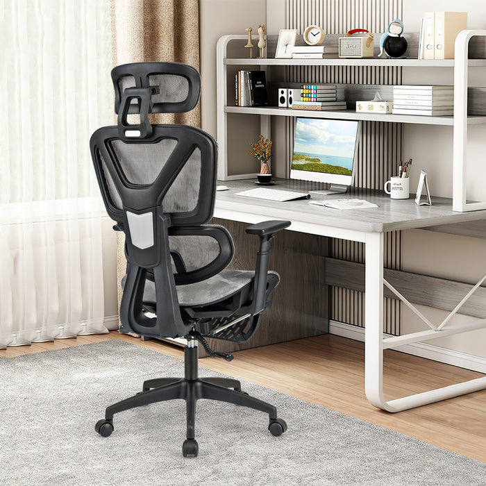 Mesh Office Chair - Retractable Footrest and Waterfall Seat Feature - Ideal for Prolonged Work Comfort