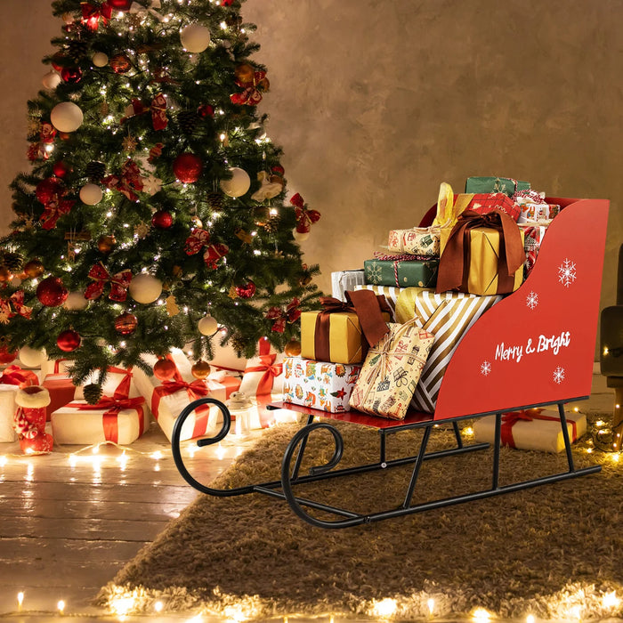 Metal Christmas Santa Sleigh Basket Xmas Santa's Gift Storage Sleigh
