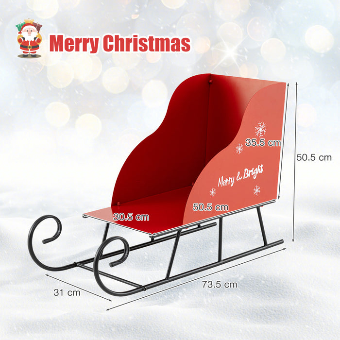Metal Christmas Santa Sleigh Basket Xmas Santa's Gift Storage Sleigh