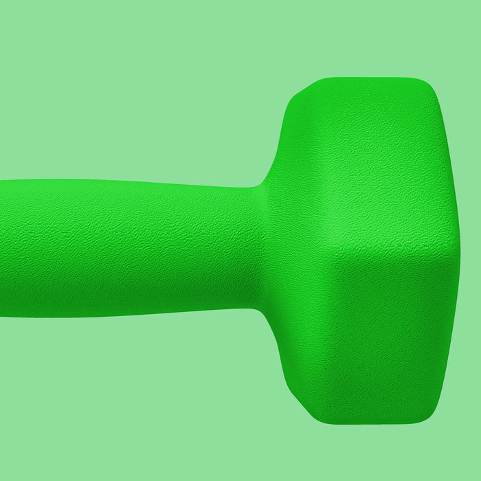 Hexagonal Dumbbell Pair - 2 x 5kg Weights with Non-Slip Grip, Green - Ideal for Home Gym Fitness Training