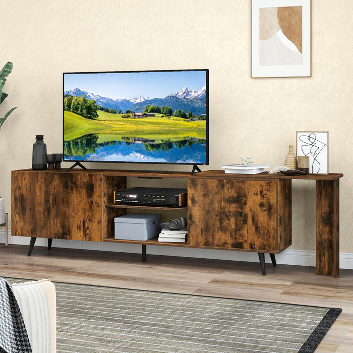 Mid Century 55 Inch TV Stand Entertainment Center with Power Outlets-
