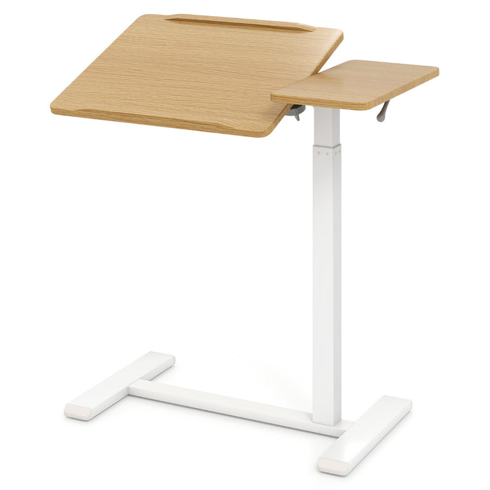 Mobile Over Bed Desk Height Adjustable Standing Laptop Cart with Tilting Tabletop-