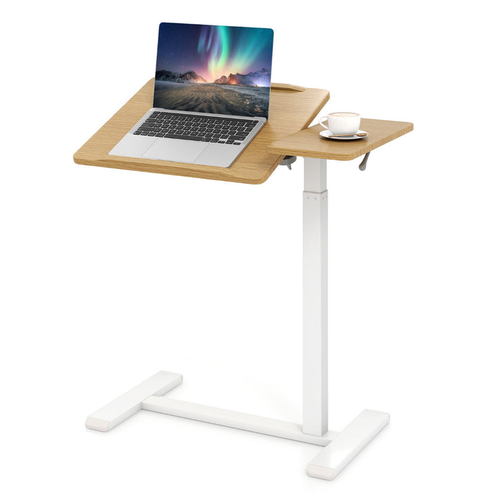 Mobile Over Bed Desk Height Adjustable Standing Laptop Cart with Tilting Tabletop-