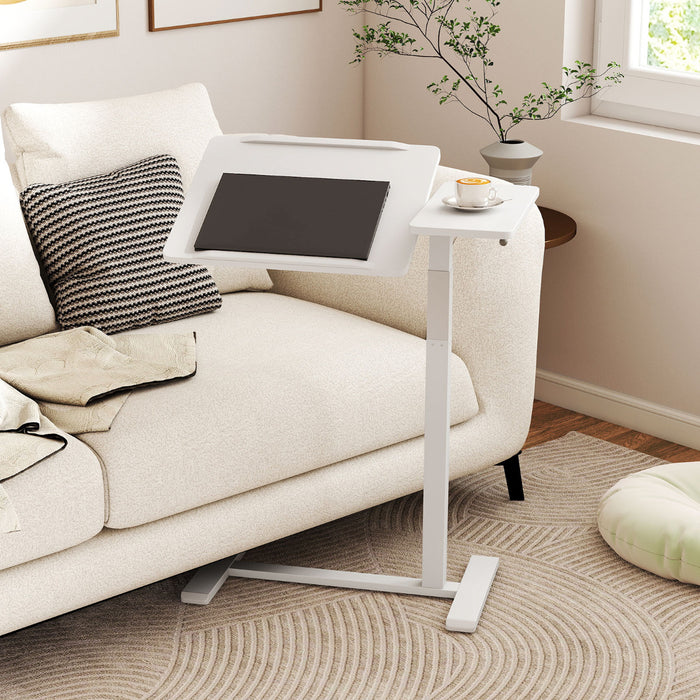 Mobile Over Bed Desk Height Adjustable Standing Laptop Cart with Tilting Tabletop-