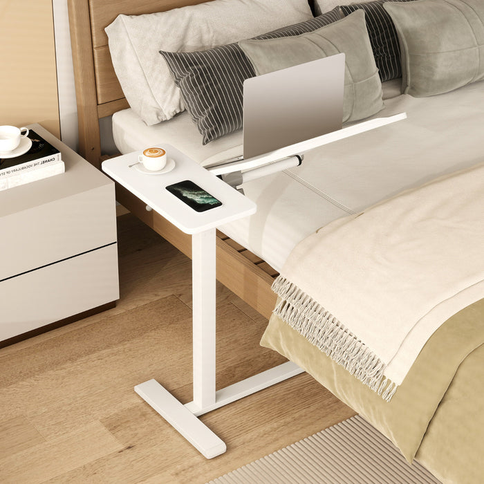 Mobile Over Bed Desk Height Adjustable Standing Laptop Cart with Tilting Tabletop-