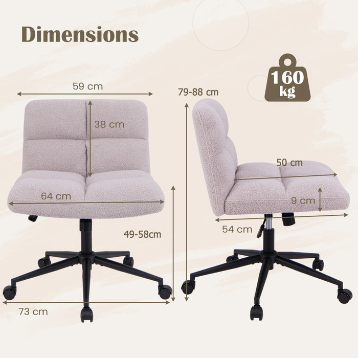 Modern Cross Legged Swivel Task Chair with Wheels-