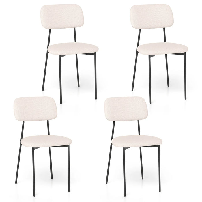 Modern Linen Fabric Dining Chair Set of 4-
