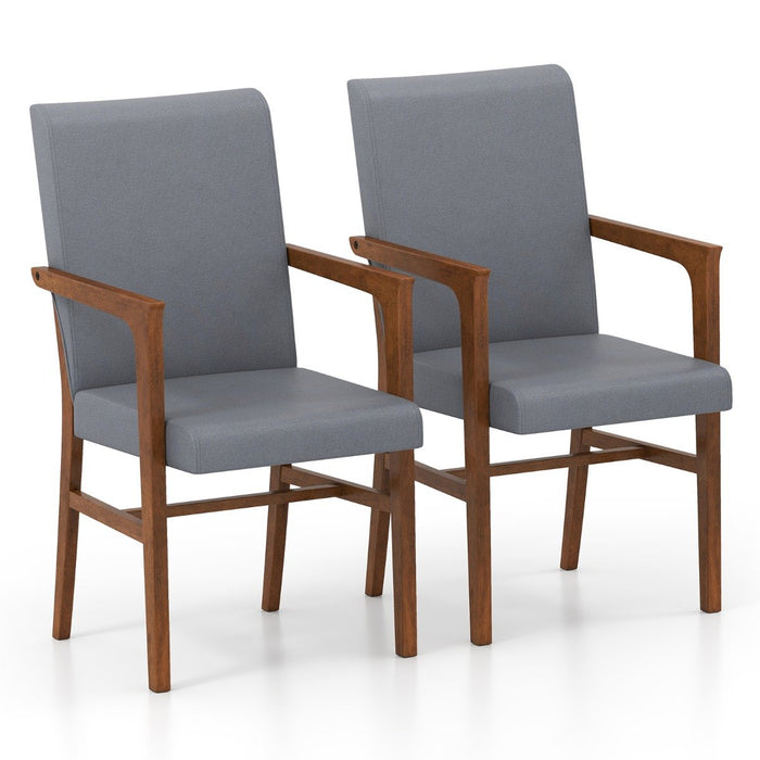 Mid-Century Modern Dining Chairs Set of 2 with High Back and Soft Cushion-