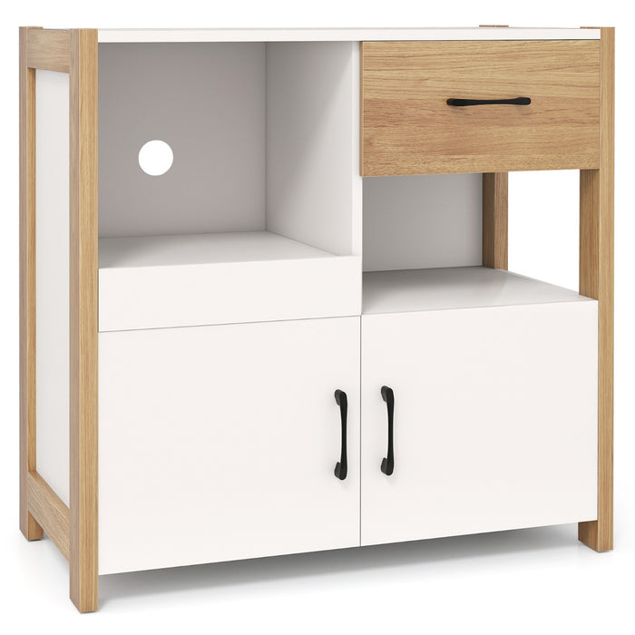 Modern Farmhouse Coffee Bar Cabinet with Drawer for Dining Room-