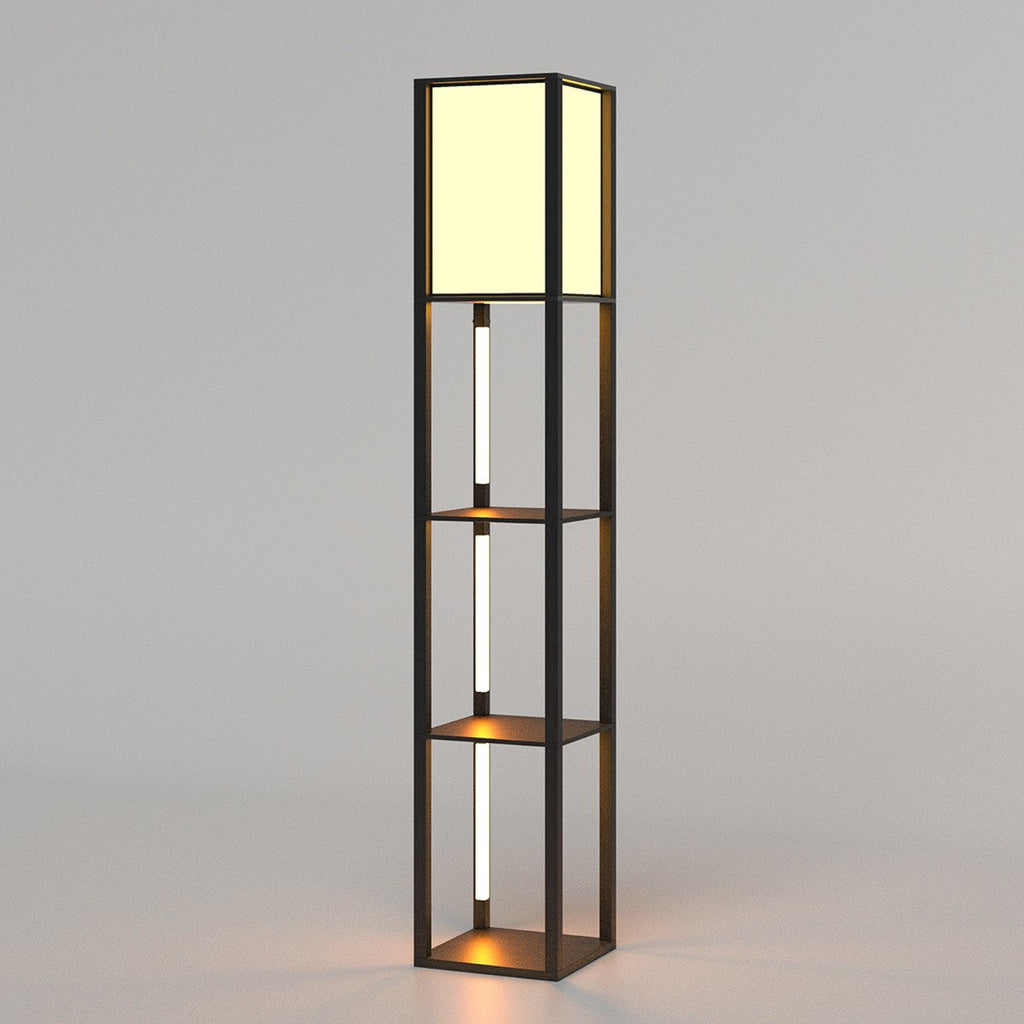 Modern Floor Lamp with 3 LED Strips and Lampshade for Living Room Bedroom