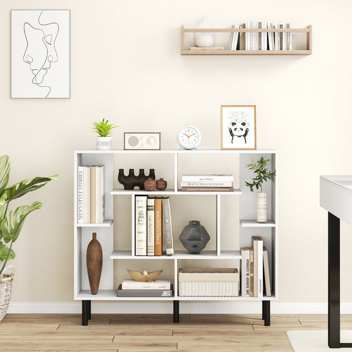 Modern Geometric Bookcase with Anti-tipping Devices-Black