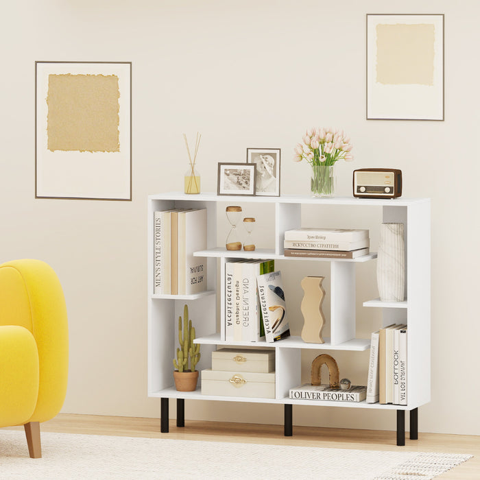 Modern Geometric Bookcase with Anti-tipping Devices-Black