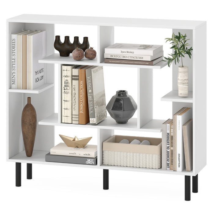 Modern Geometric Bookcase with Anti-tipping Devices-Black