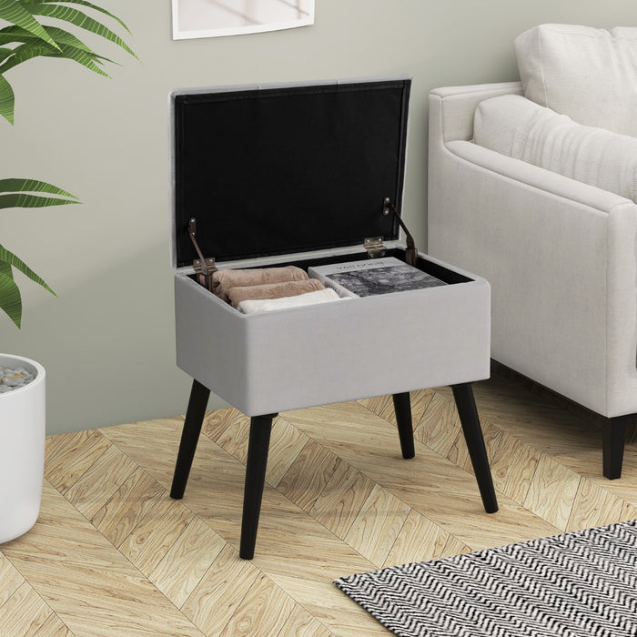 Modern Upholstered Flip Top Velvet Storage Ottoman Footrest-