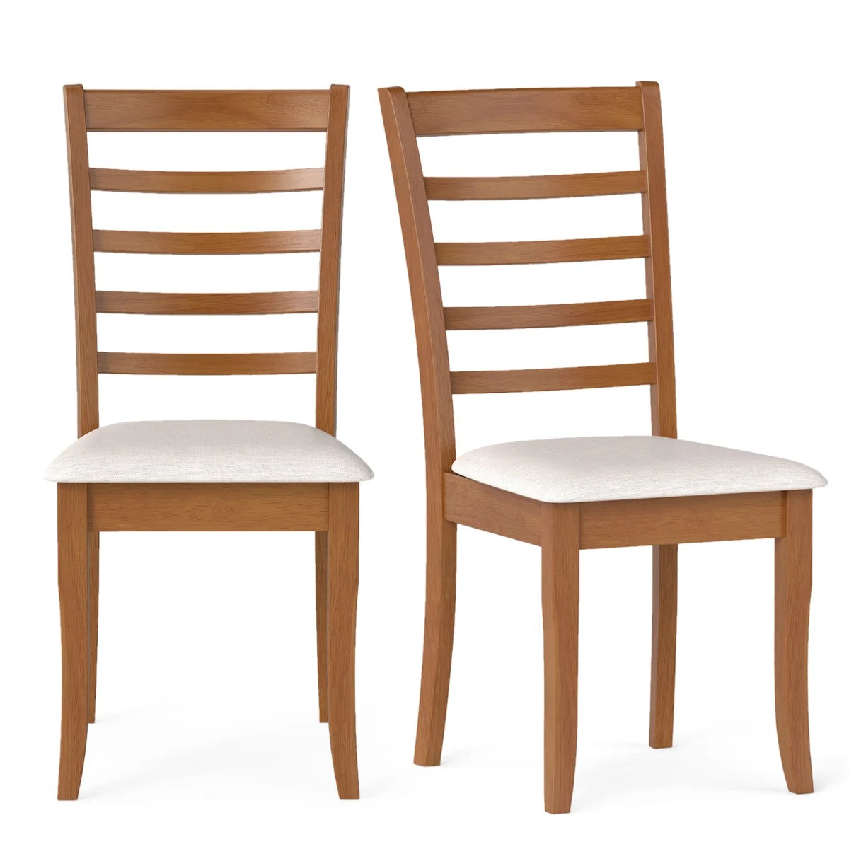 Modern Upholstered Kitchen Chair Set of 2 with Rubber Wood Legs-