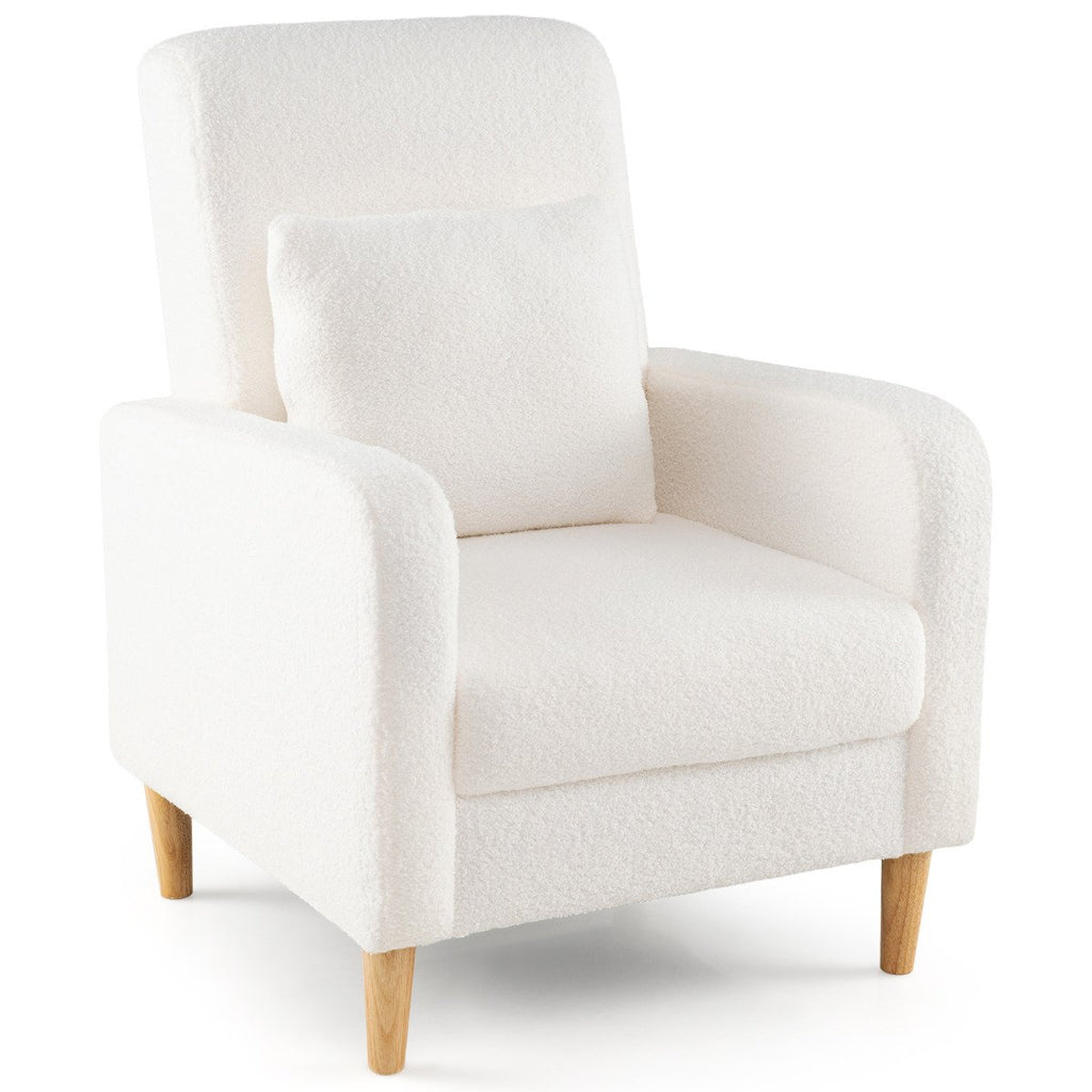 Modern Upholstered Sofa Chair with Lumbar Pillow for Living Room-