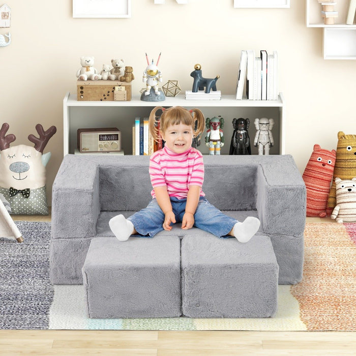 Modular Kids Sofa Childrens Fold Out Couch High Chair with Armrests-