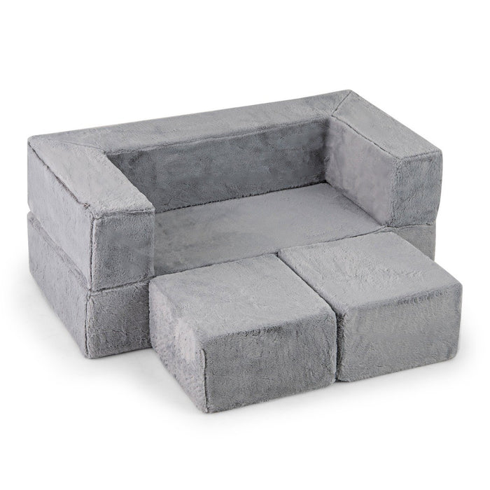 Modular Kids Sofa Childrens Fold Out Couch High Chair with Armrests-