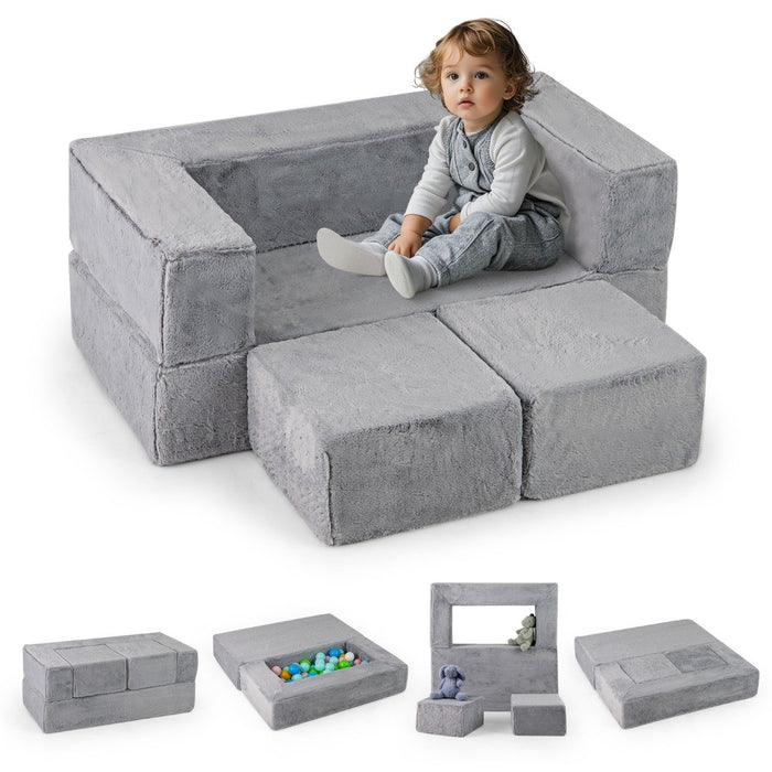 Modular Kids Sofa Childrens Fold Out Couch High Chair with Armrests-