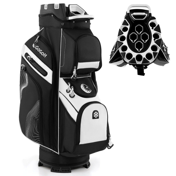 Golf Cart Bag Molded Lock Top Golf Bag with 14-Way Full Length Dividers-